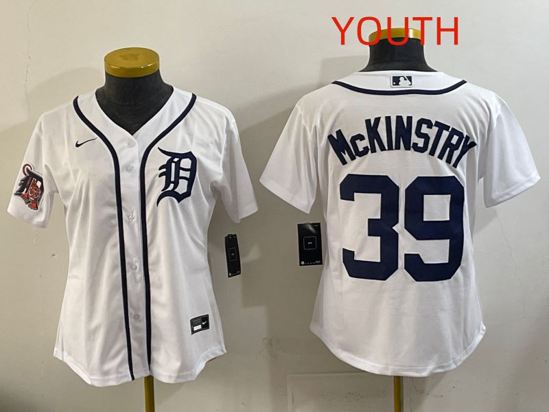 Youth Detroit Tigers #39 Mckinstry White Game Nike MLB Jersey style 005